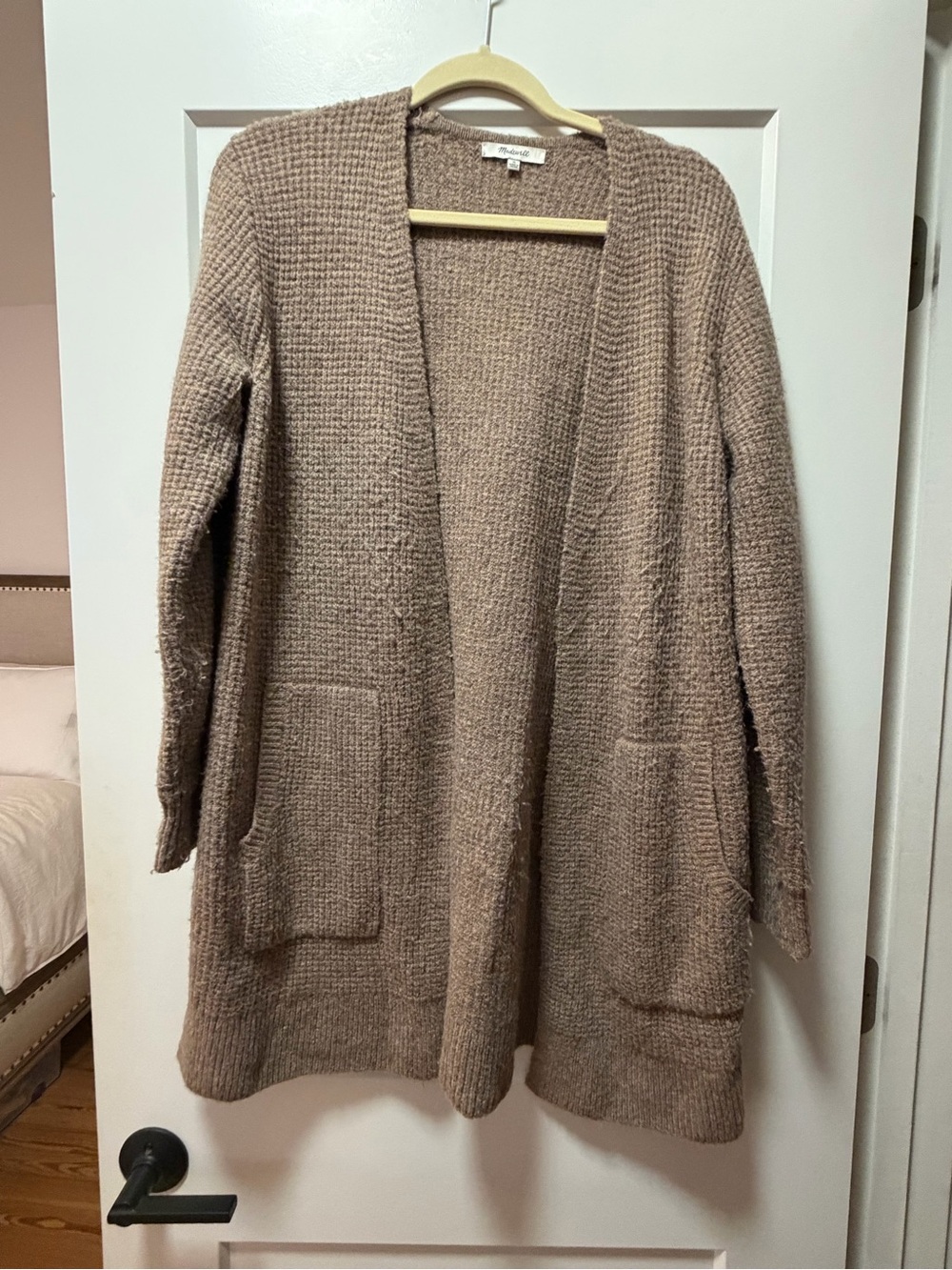 Madewell Taupe Open-Front Knit Cardigan